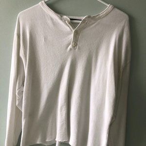 Brandy Melville White Button Long Sleeve